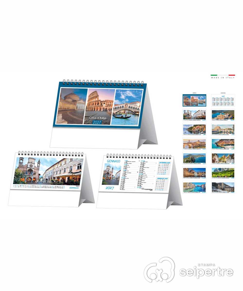 Calendario da tavolo CITTÀ D'ITALIA 19x14,5 - UNICO